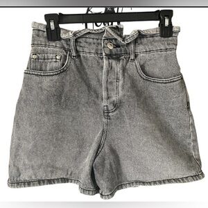 Zara Gray High Waist Shorts Vintage Style